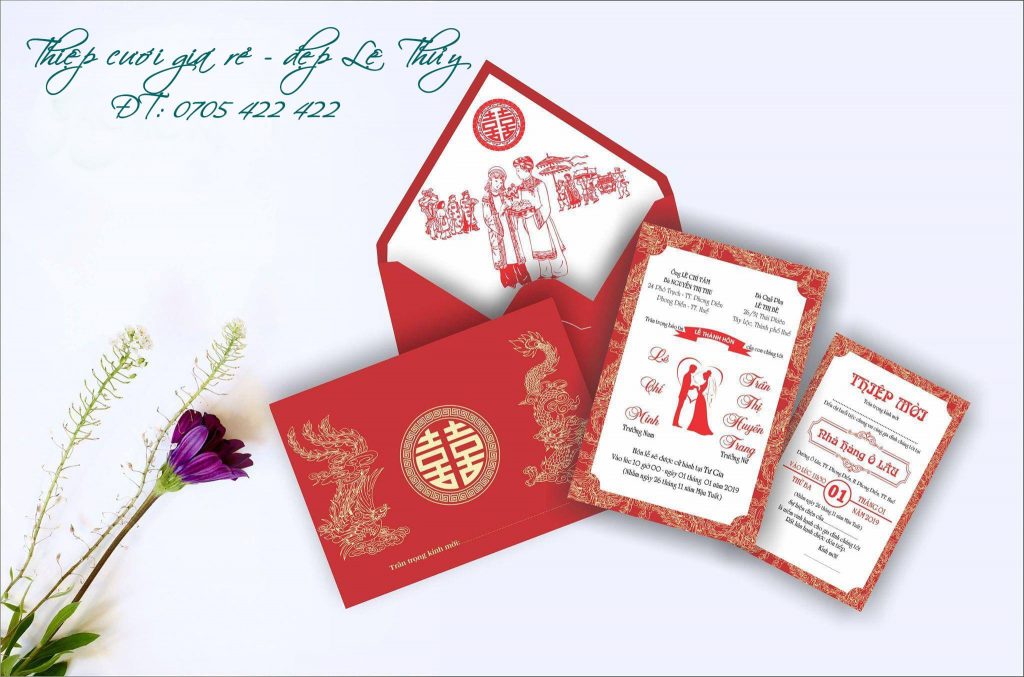 Thiệp cưới rẻ đẹp Lệ Thủy